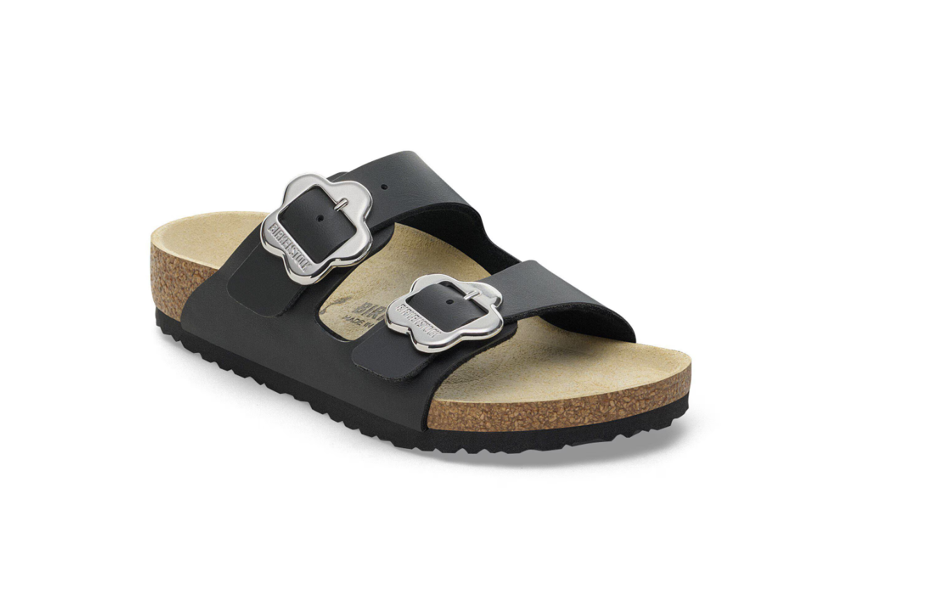Birkenstock Arizona Flower Buckle Kids Birko-Flor Black