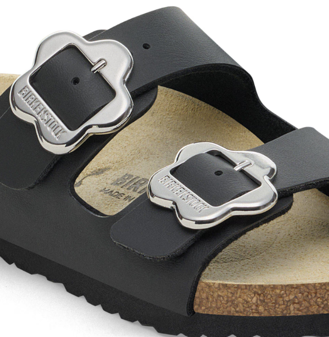 Birkenstock Arizona Flower Buckle Kids Birko-Flor Black