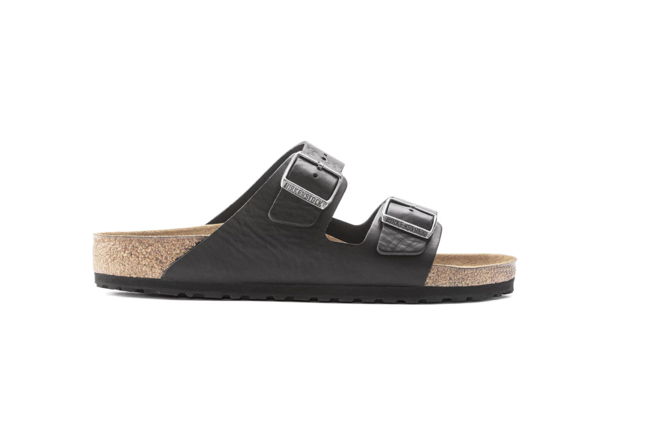 Birkenstock Arizona Grip Natural Leather Vintage Wood Black