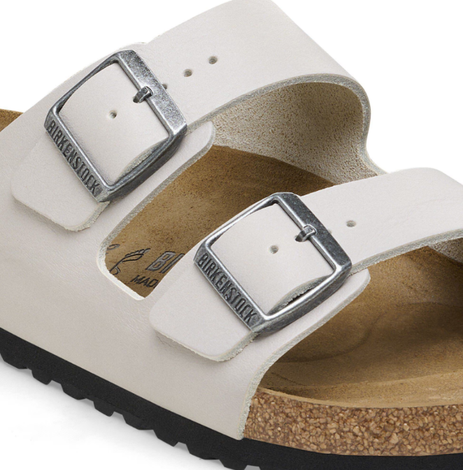 Birkenstock Arizona Grip Natural Leather Vintage Wood Mineral Grey