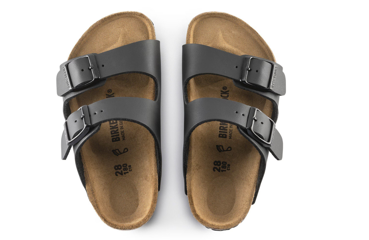 Birkenstock Arizona Kids Birko-Flor Black Sandals - Black, Narrow