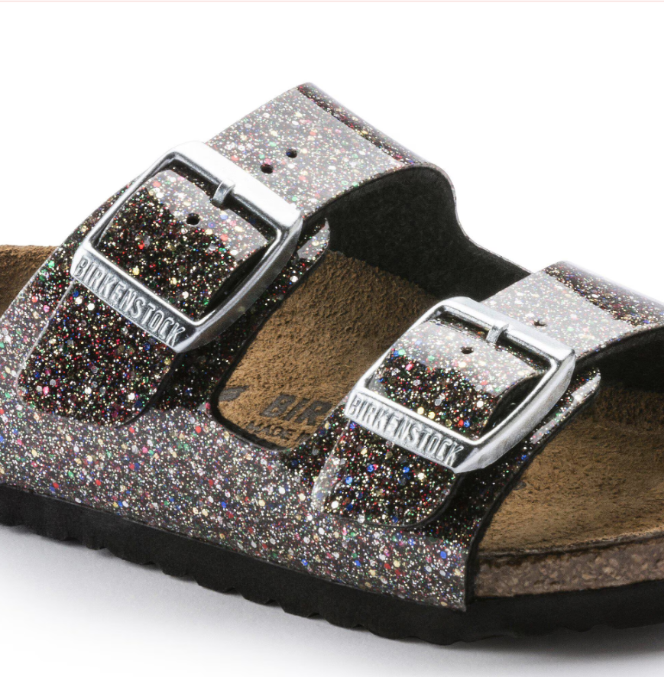 Birkenstock Arizona Kids Birko-Flor Cosmic Sparkle Black Multi Sandals - Multi, Narrow