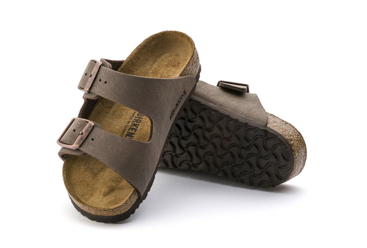 Birkenstock Arizona Kids Birko-Flor Nubuck - Mocha, Narrow