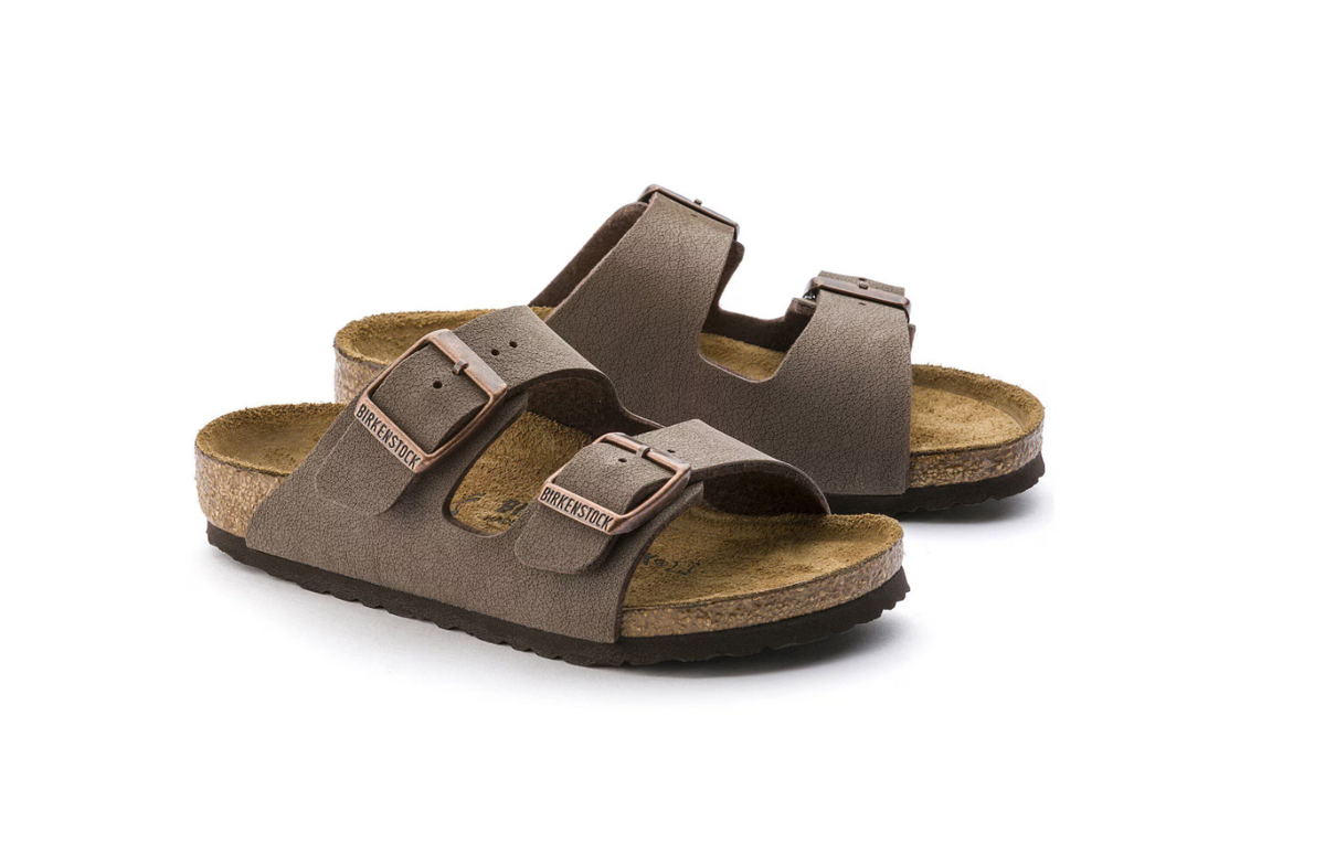 Birkenstock Arizona Kids Birko-Flor Nubuck - Mocha, Narrow