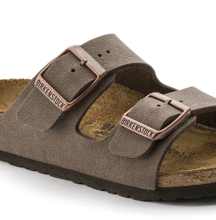 Birkenstock Arizona Kids Birko-Flor Nubuck - Mocha, Narrow