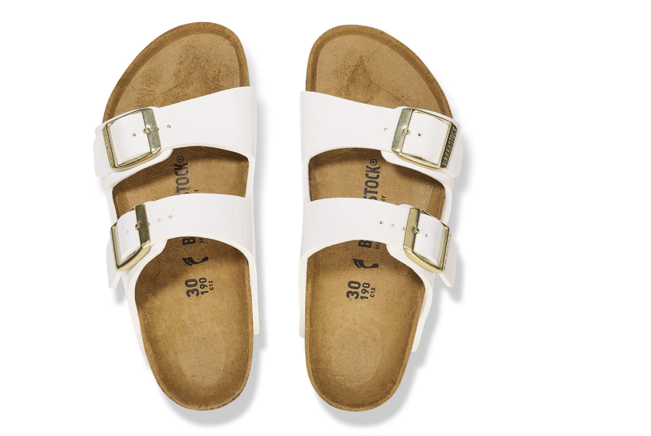 Birkenstock Arizona Kids Birko-Flor Patent Sandals Patent White