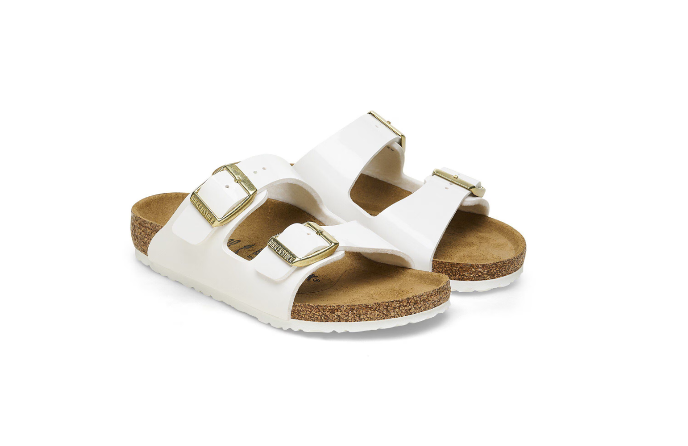 Birkenstock Arizona Kids Birko-Flor Patent Sandals Patent White