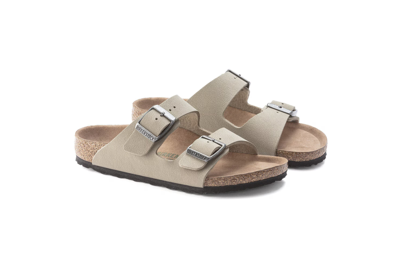 Birkenstock Arizona Kids Vegan Birko-Flor Birkibuc Faded Khaki