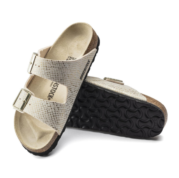 Birkenstock Arizona Microfiber Shiny Python Eggshell
