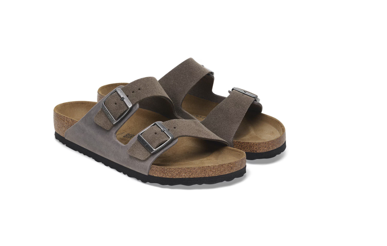 Birkenstock Arizona Mixed Leather Concrete Gray Sandals