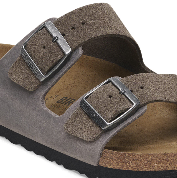 Birkenstock Arizona Mixed Leather Concrete Gray Sandals