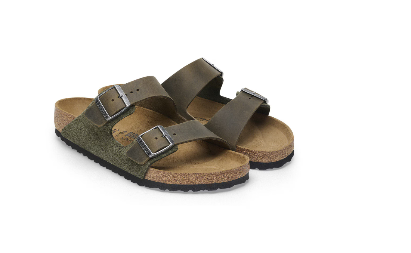Birkenstock Arizona Mixed Leather Thyme Sandals