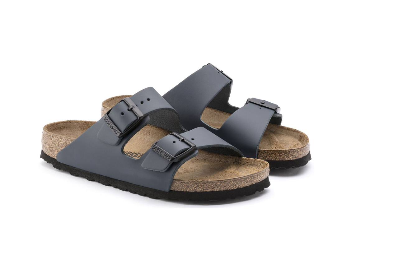 Birkenstock Arizona Natural Leather Blue Sandals