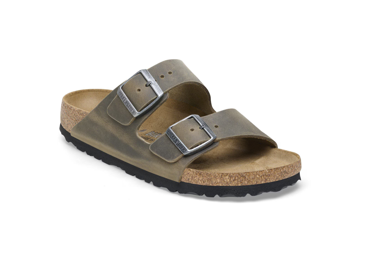Birkenstock Arizona Oiled Leather Faded Khaki Sandals