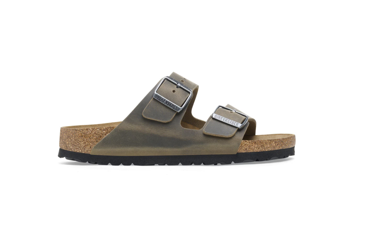 Birkenstock Arizona Oiled Leather Faded Khaki Sandals