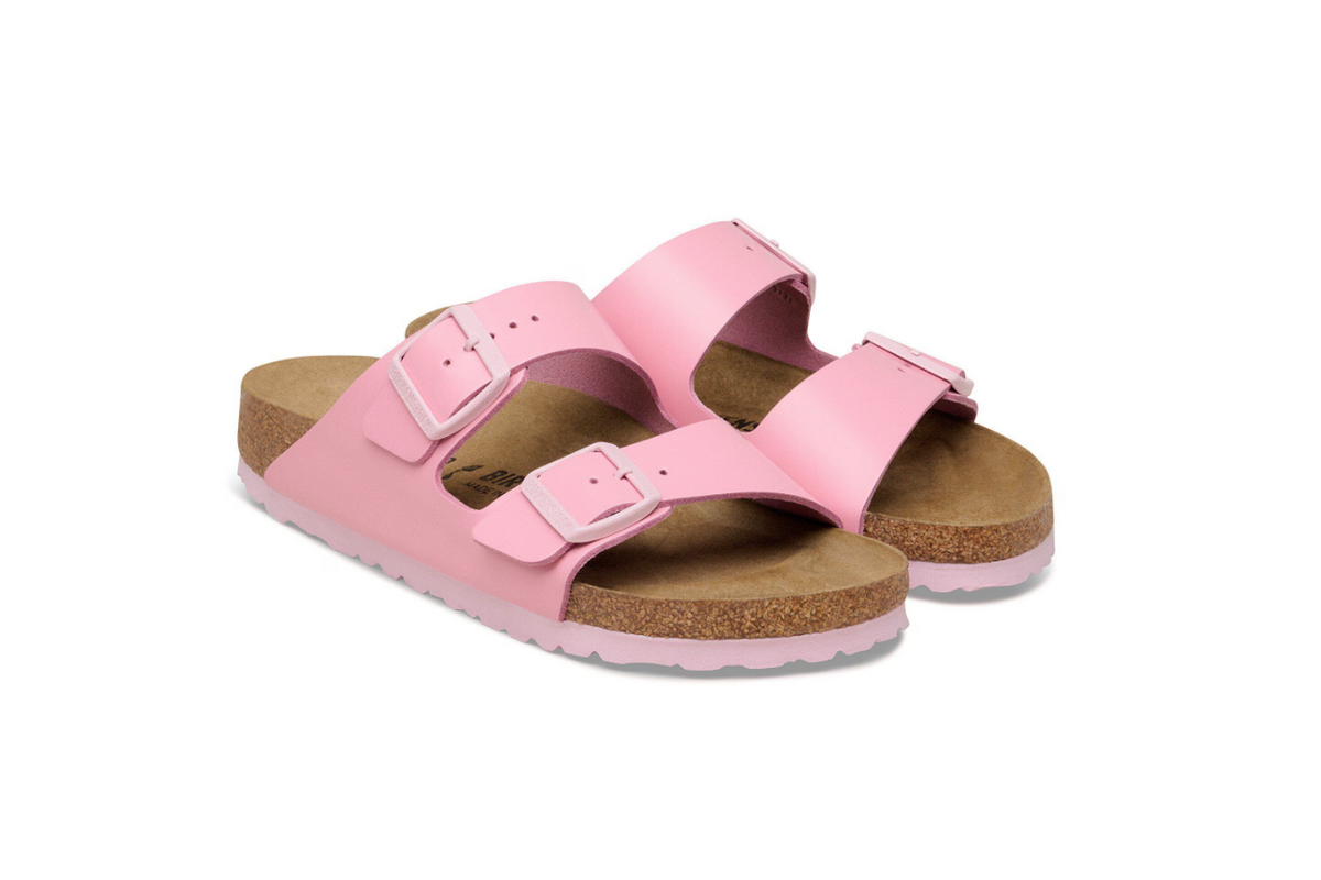 Birkenstock Arizona Natural Leather Patent Fondant Pink Sandals