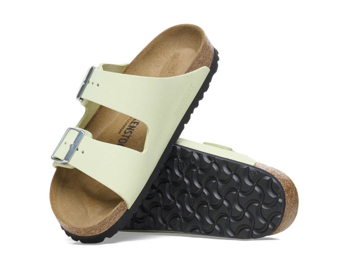 Birkenstock Arizona Nubuck Leather Faded Lime