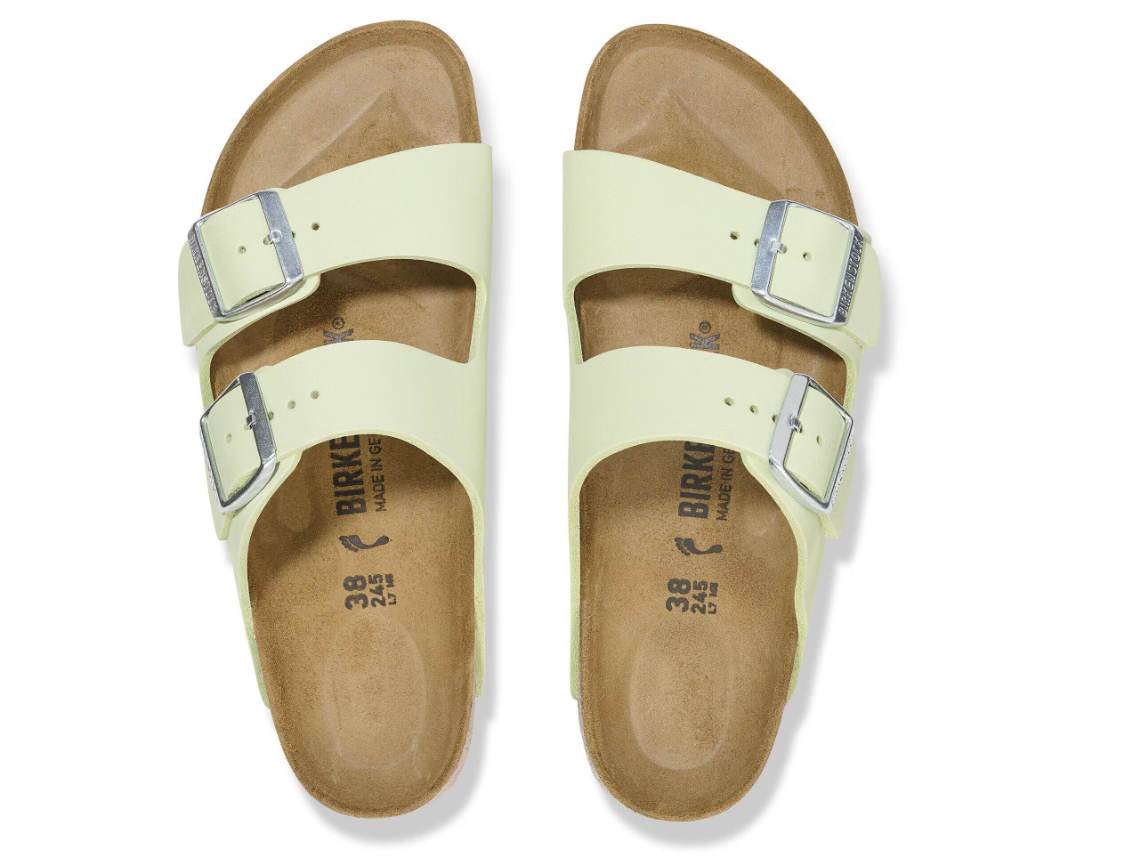 Birkenstock Arizona Nubuck Leather Faded Lime