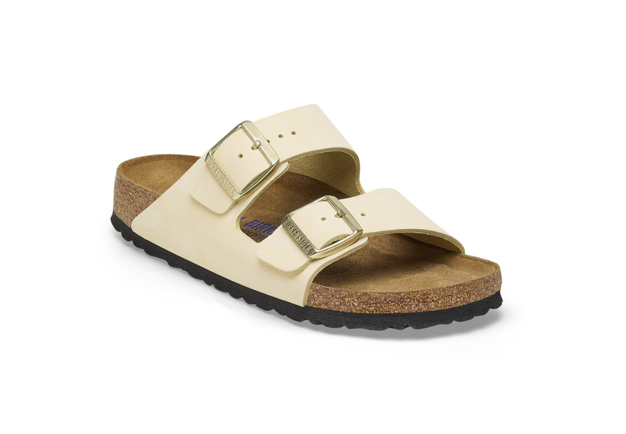 Birkenstock Arizona Soft Footbed Nubuck Leather Sandals Ecru