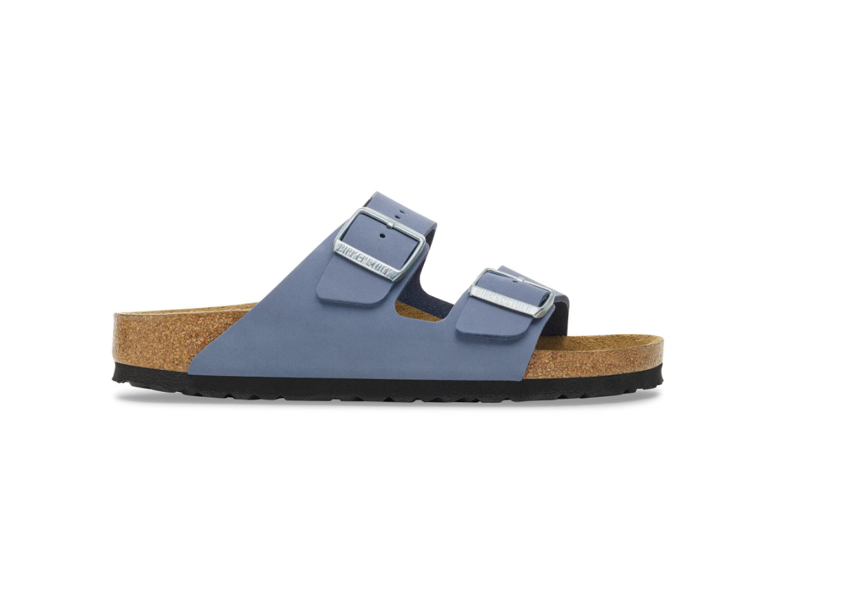 Birkenstock Arizona Nubuck Leather Sandals Stone Blue