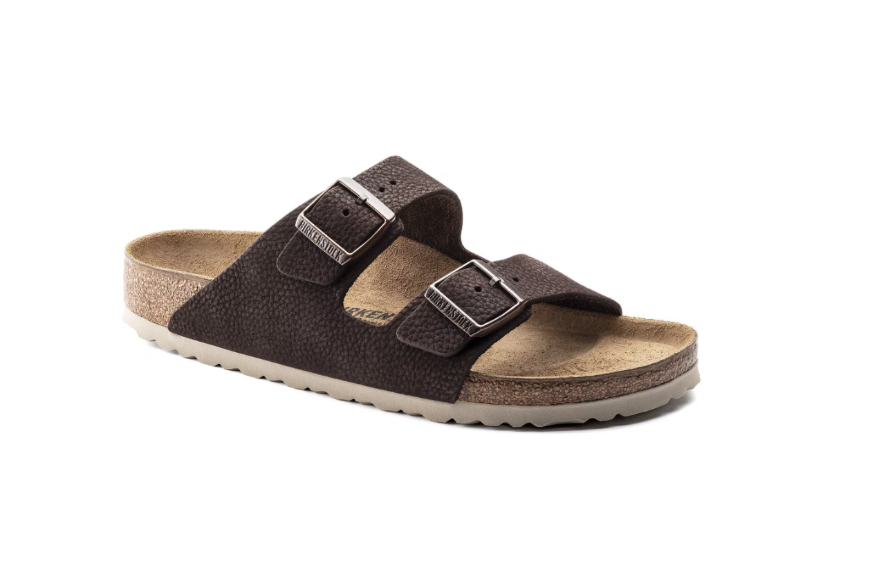 Birkenstock Arizona Nubuck Leather Steer Soft Brown Sandals