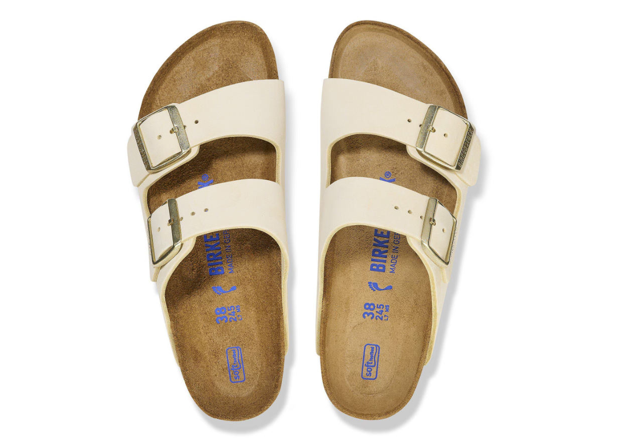 Birkenstock Arizona Soft Footbed Nubuck Leather Ecru