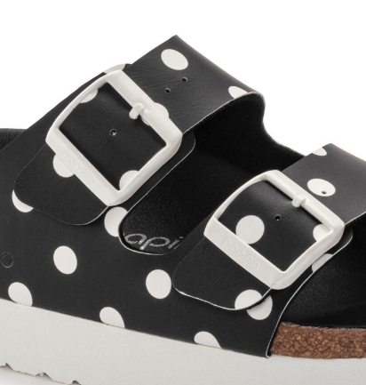 Birkenstock Arizona Platform Birko-Flor Black White Dots