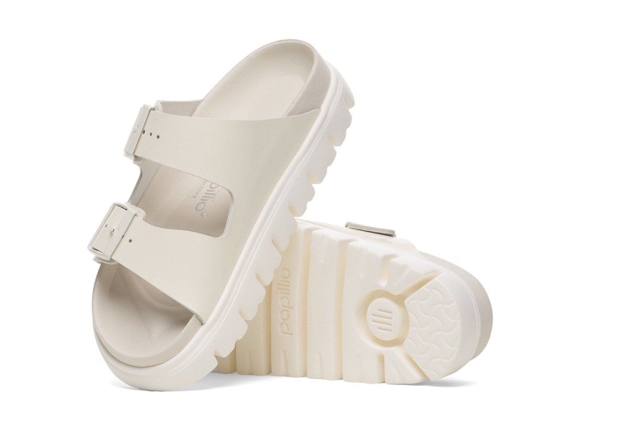 Birkenstock Arizona PAP Chunky Exquisite Natural Leather Sandal Eggshell