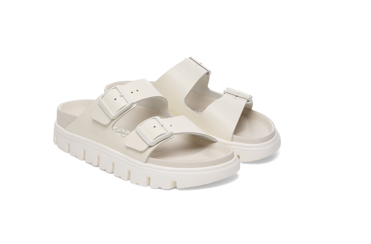 Birkenstock Arizona PAP Chunky Exquisite Natural Leather Sandal Eggshell