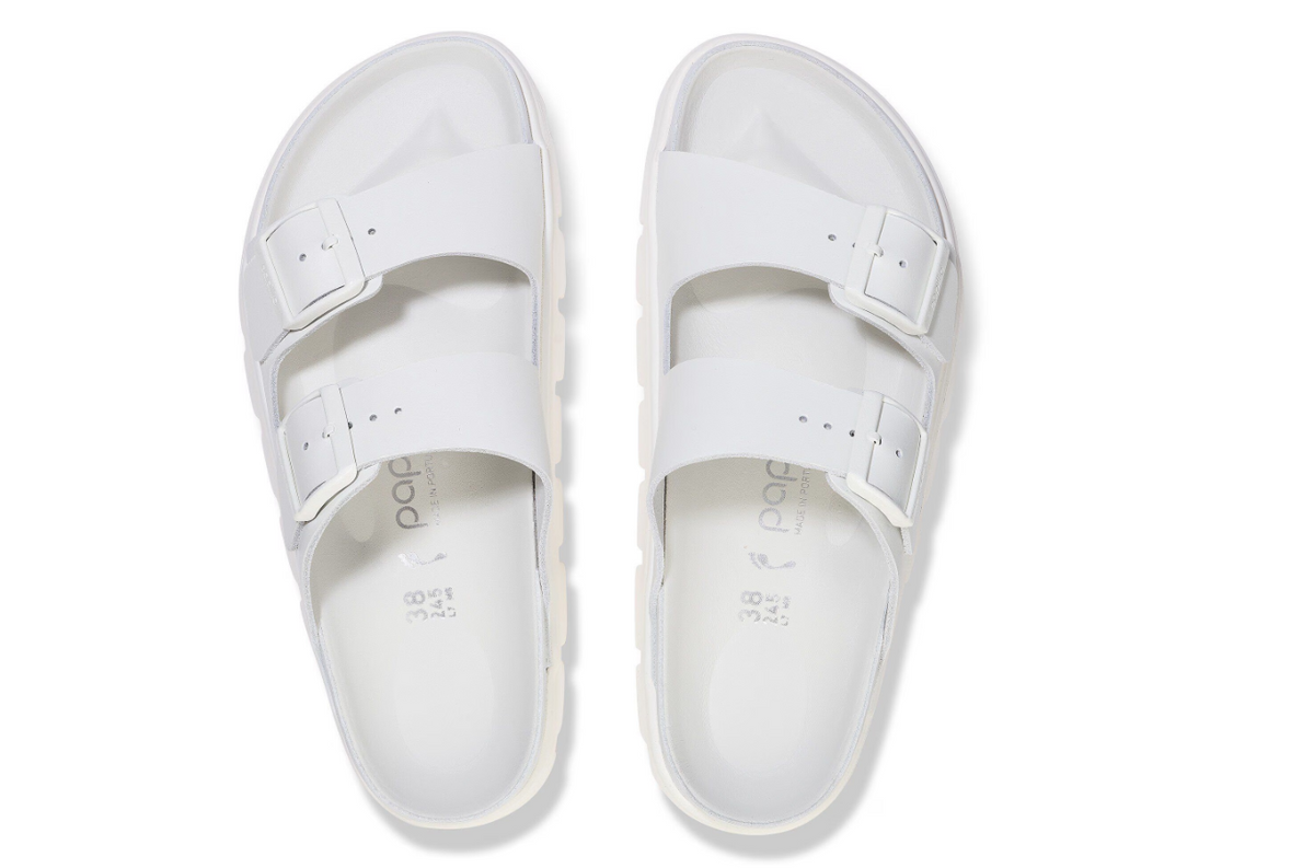 Birkenstock Arizona PAP Chunky Exquisite Natural Leather Sandal  - White, Narrow