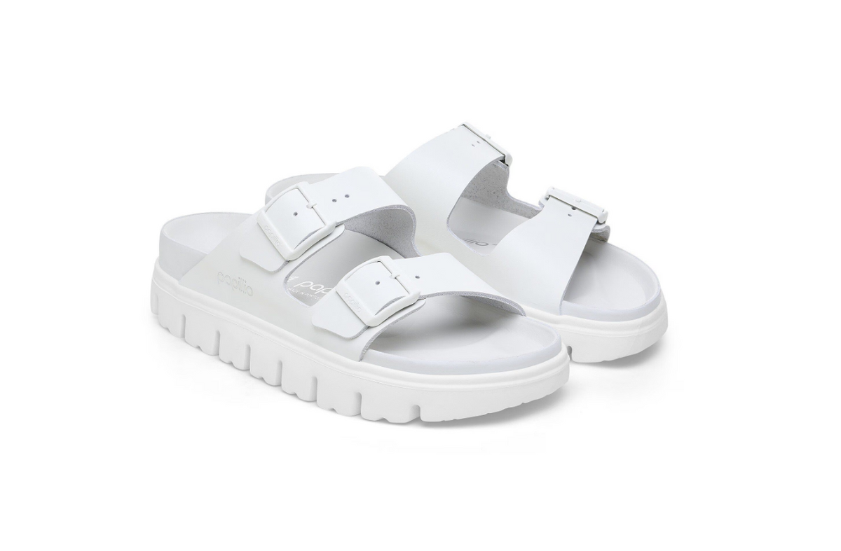 Birkenstock Arizona PAP Chunky Exquisite Natural Leather Sandal  - White, Narrow