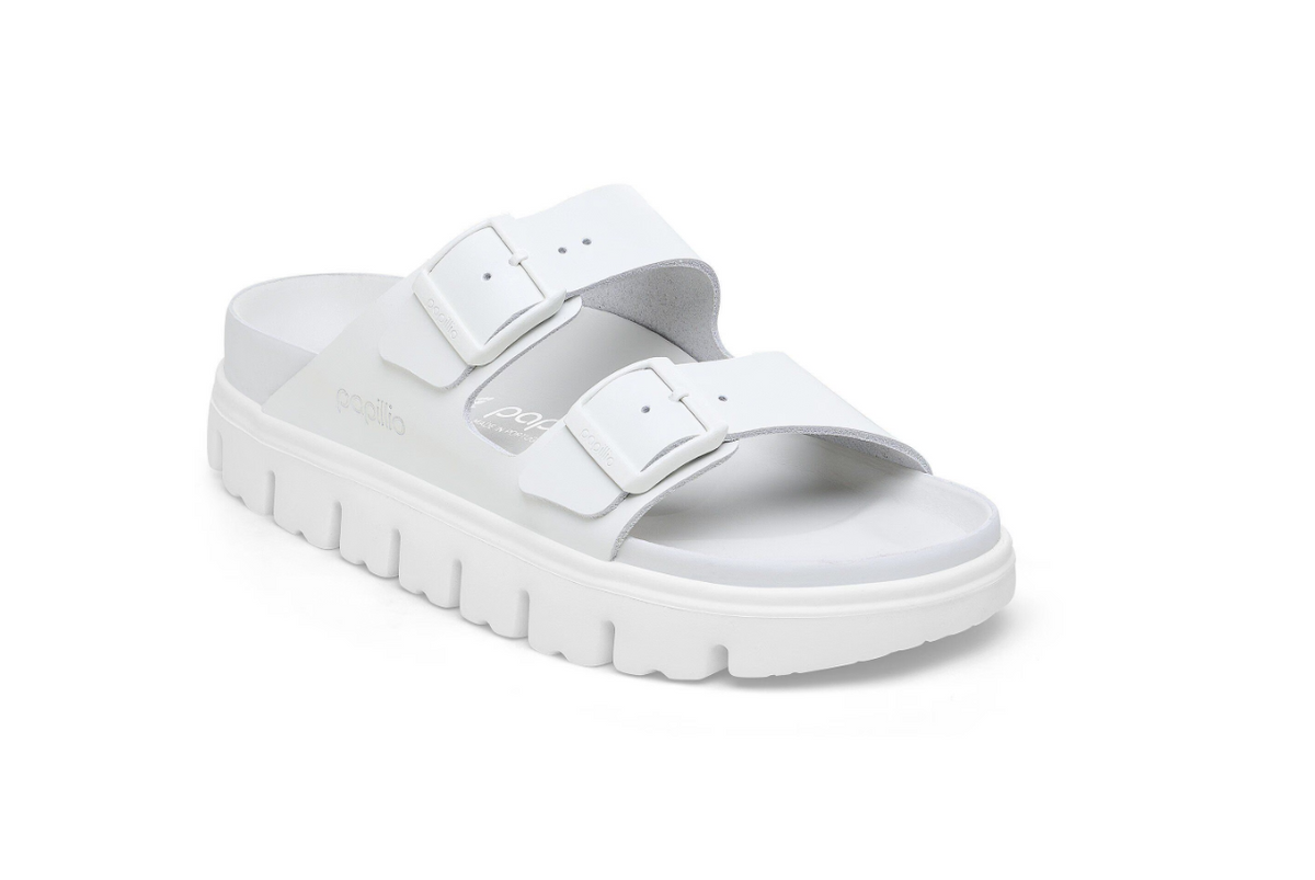 Birkenstock Arizona PAP Chunky Exquisite Natural Leather Sandal  - White, Narrow