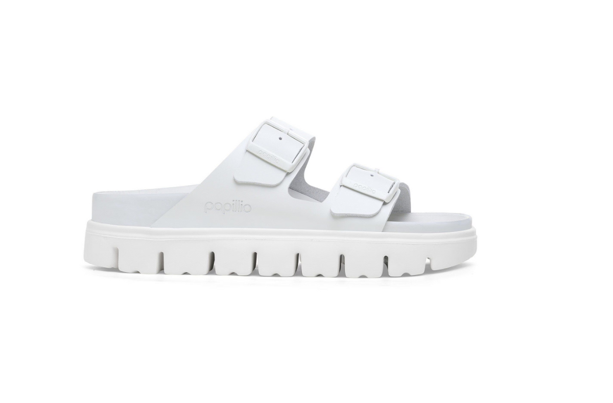 Birkenstock Arizona PAP Chunky Exquisite Natural Leather Sandal  - White, Narrow