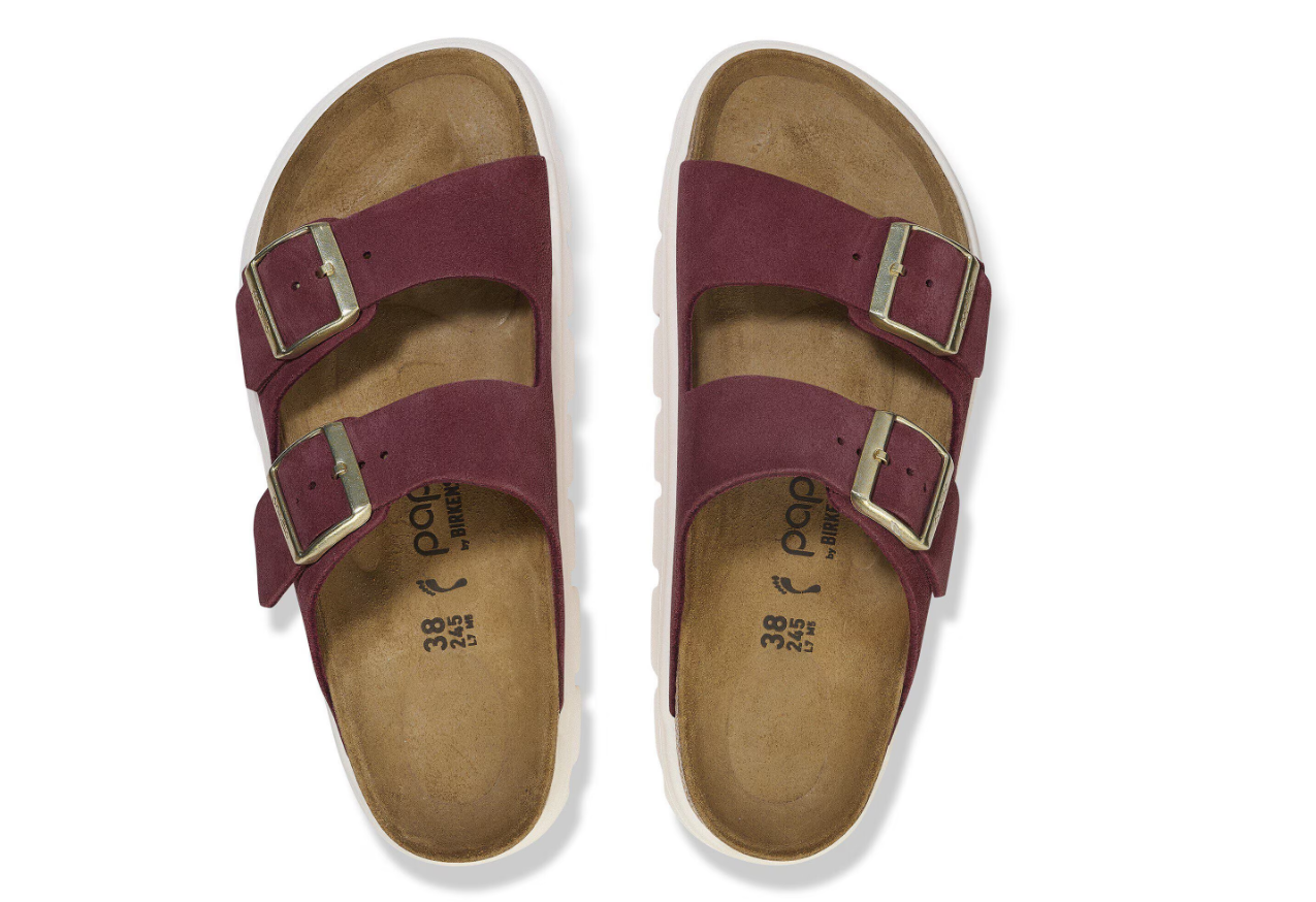 Birkenstock Papillio Arizona Chunky Suede Leather Berry Crush