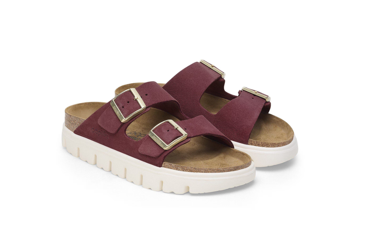 Birkenstock Papillio Arizona Chunky Suede Leather Berry Crush