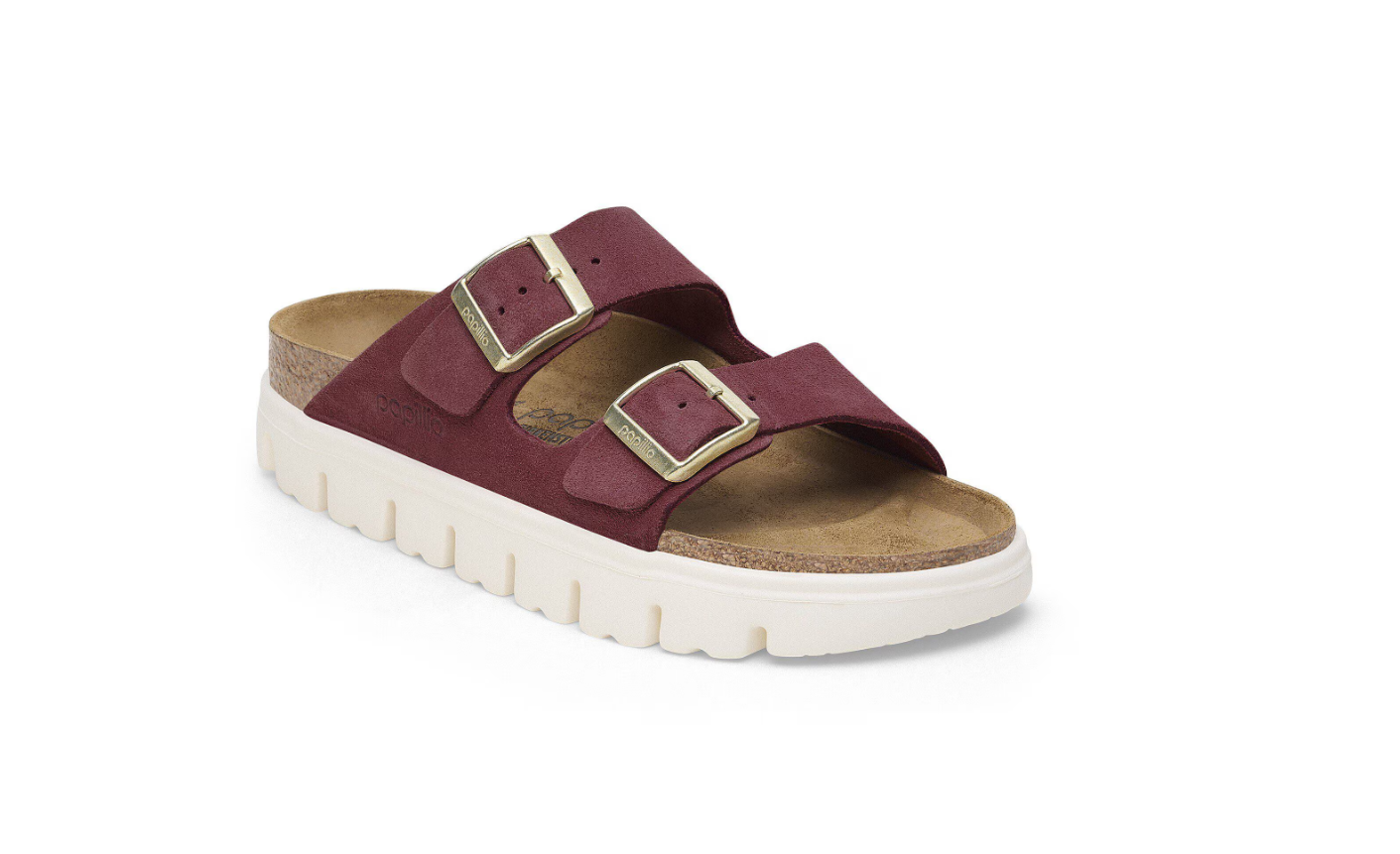 Birkenstock Papillio Arizona Chunky Suede Leather Berry Crush