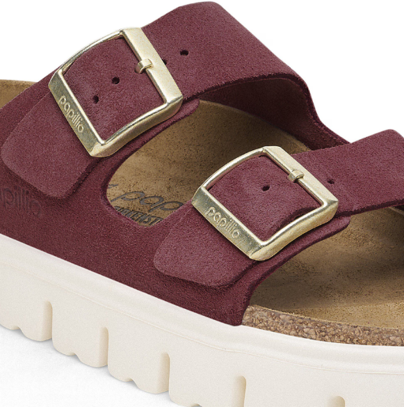 Birkenstock Papillio Arizona Chunky Suede Leather Berry Crush