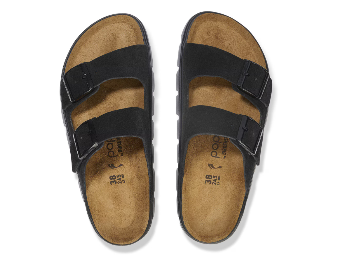 Birkenstock Papillio Arizona Chunky Suede Leather Black/Black