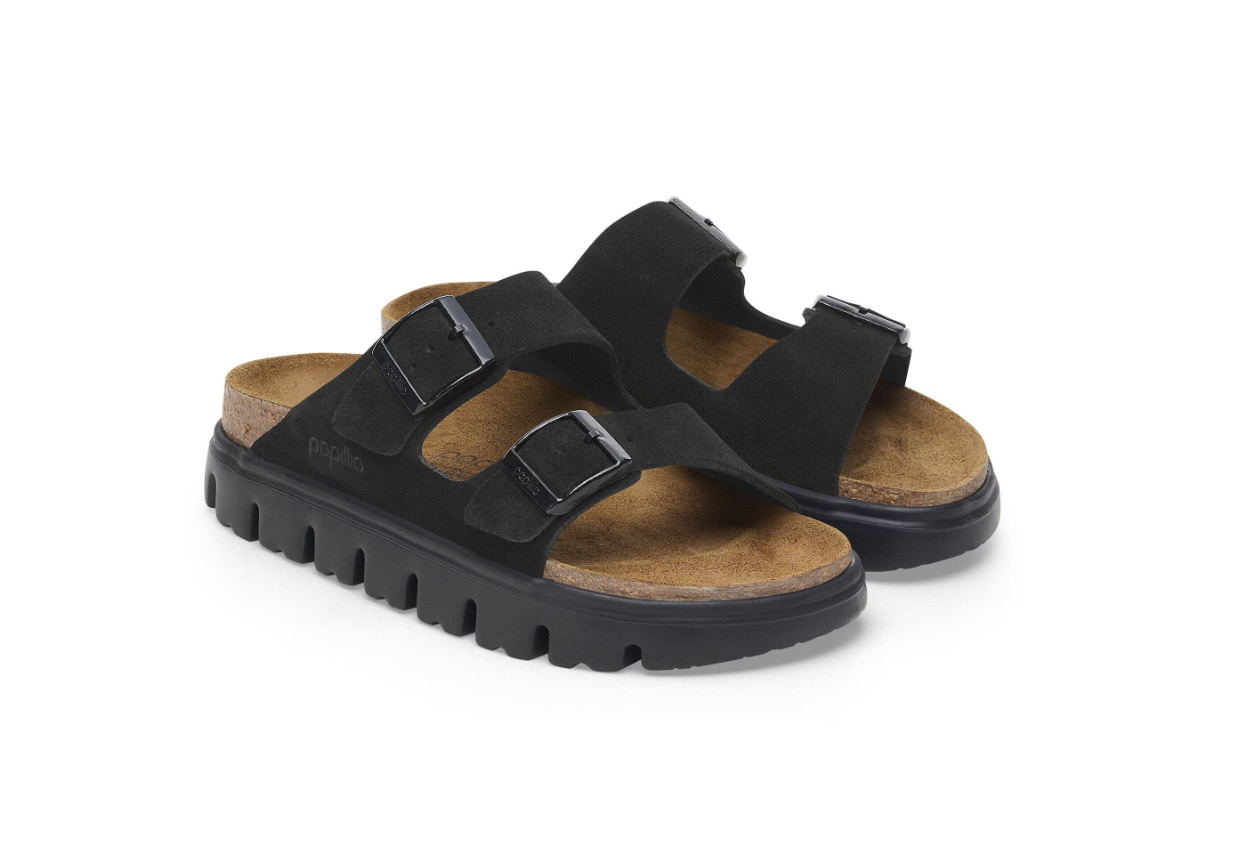 Birkenstock Papillio Arizona Chunky Suede Leather Black/Black