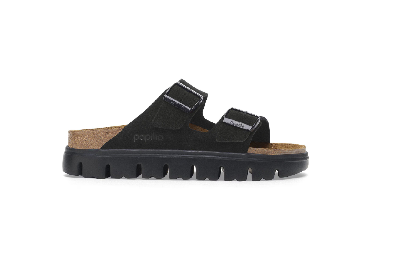 Birkenstock Papillio Arizona Chunky Suede Leather Black/Black