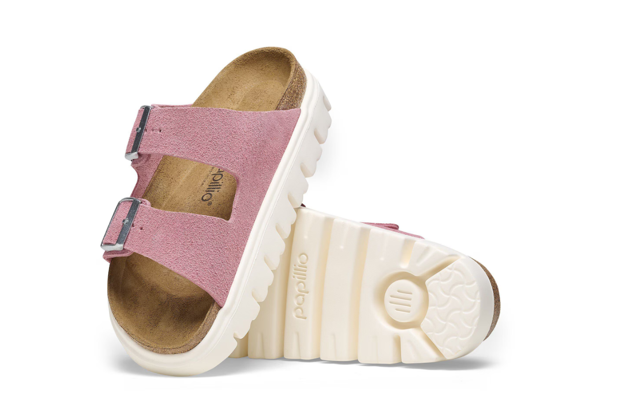 Birkenstock Papillio Arizona Chunky Suede Leather Candy Pink