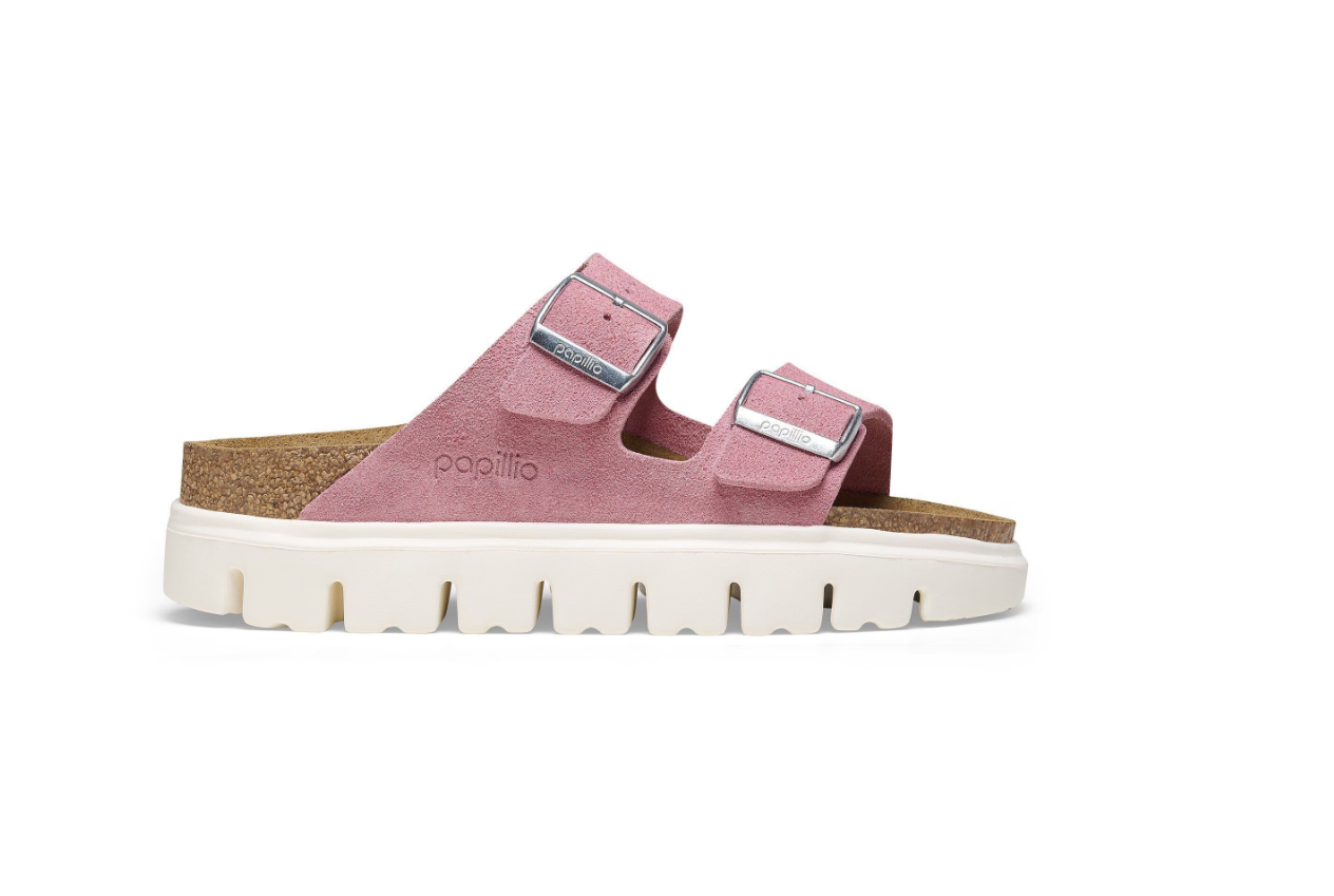 Birkenstock Papillio Arizona Chunky Suede Leather Candy Pink