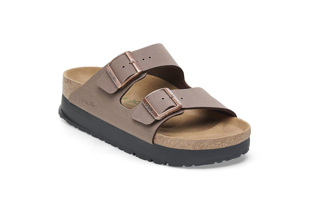Birkenstock Arizona PAP Flex Platform Birko-Flor Sandals Mocca