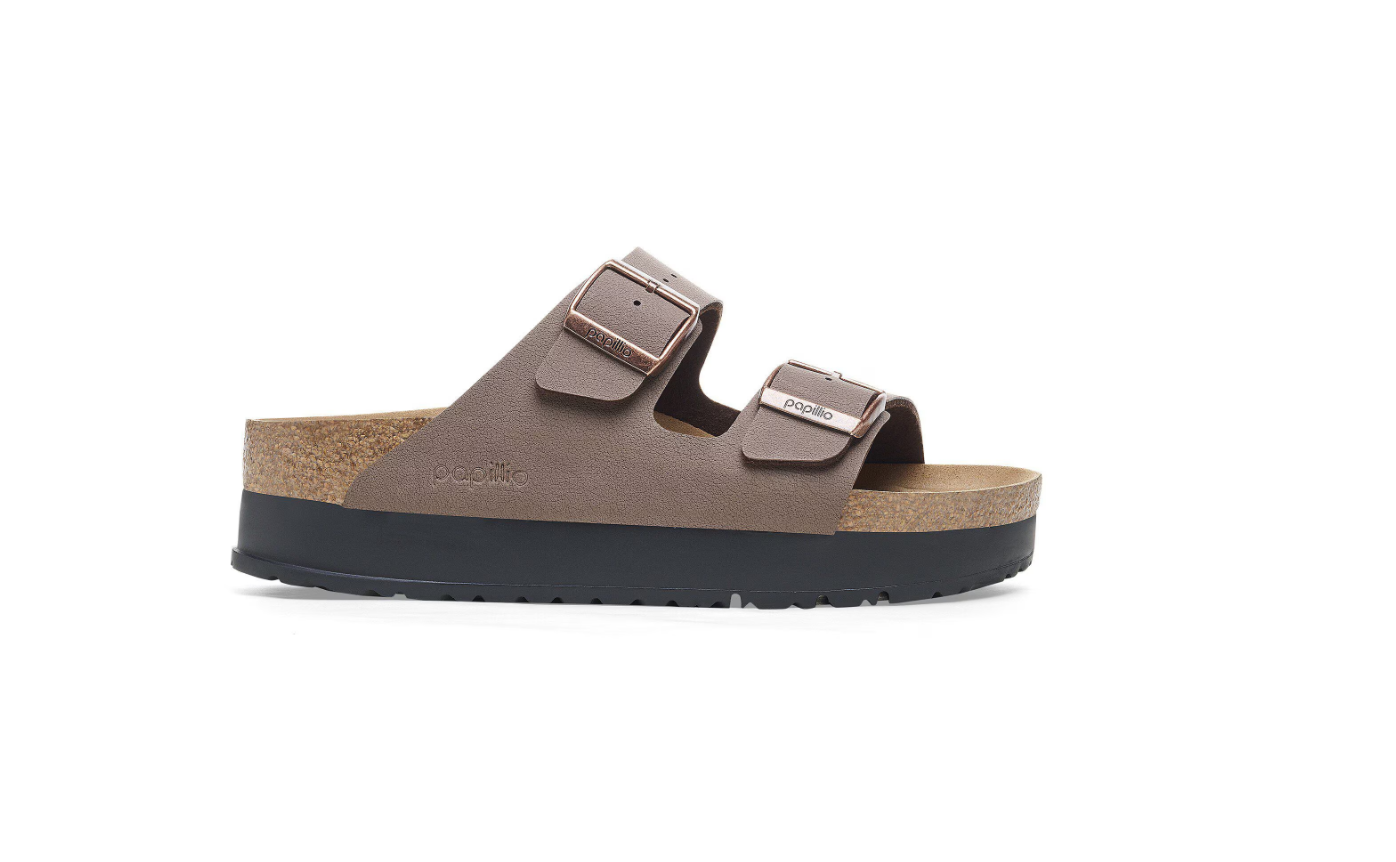 Birkenstock Arizona PAP Flex Platform Birko-Flor Sandals Mocca