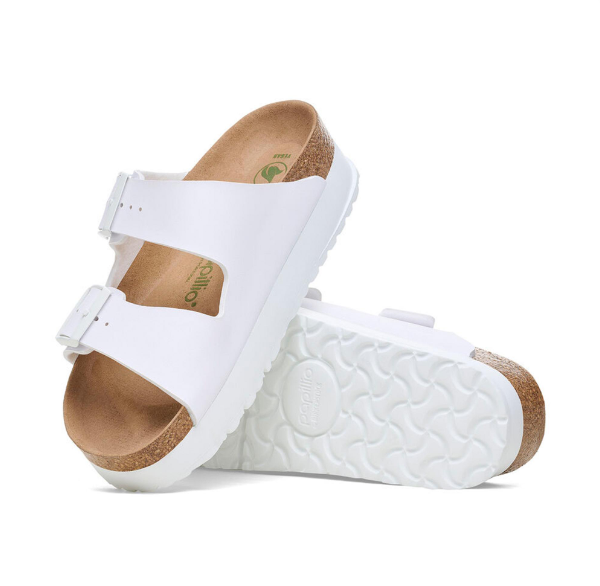 Birkenstock Arizona PAP Flex Platform Birko-Flor Vegan White