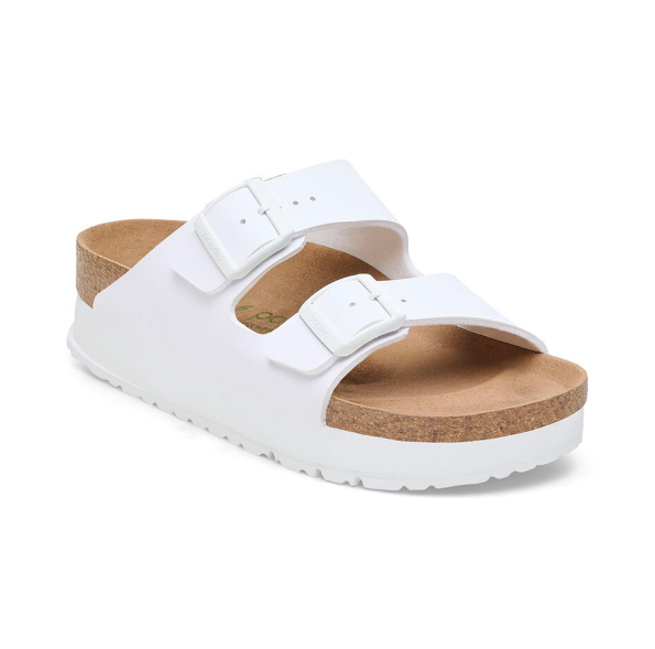 Birkenstock Arizona PAP Flex Platform Birko-Flor Vegan White