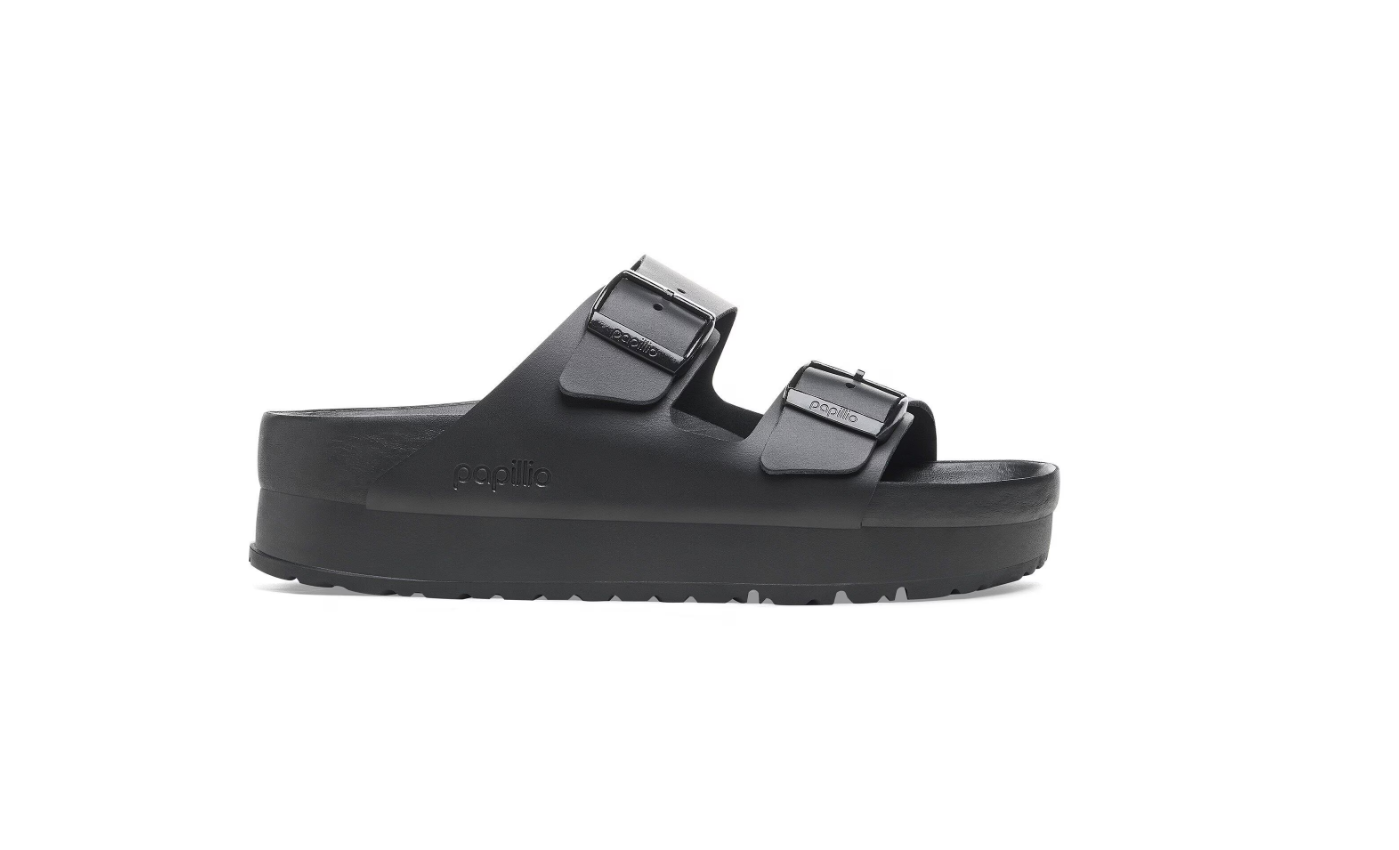 Birkenstock Arizona PAP Flex Platform Natural Leather Black