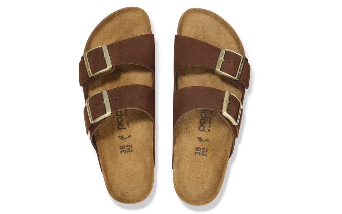 Birkenstock Arizona PAP Flex Platform Nubuck Leather - Tea, Narrow