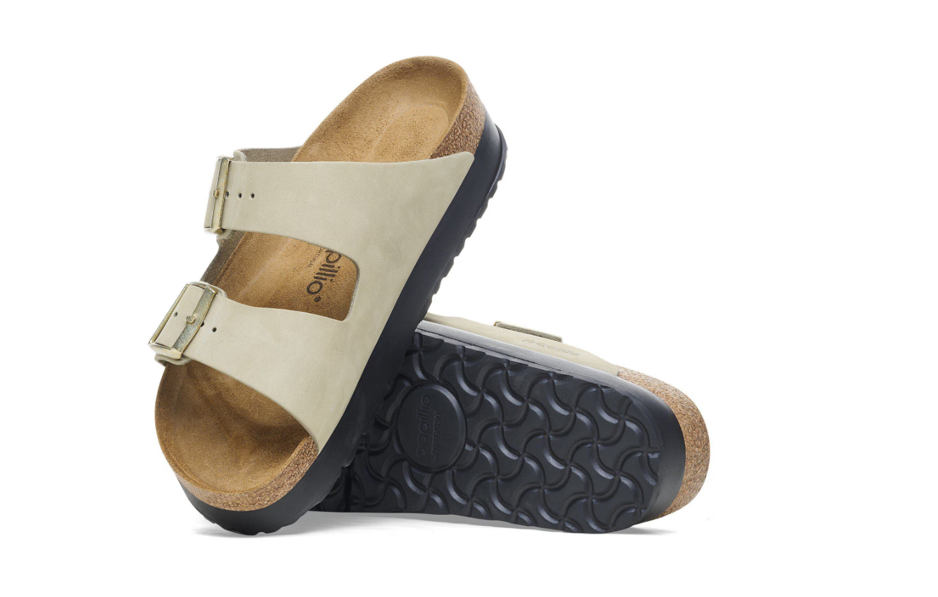 Birkenstock Arizona PAP Flex Platform Nubuck Leather Eucalyptus