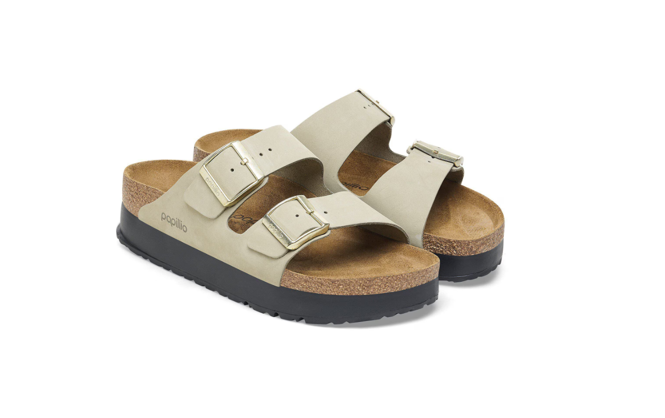 Birkenstock Arizona PAP Flex Platform Nubuck Leather Eucalyptus